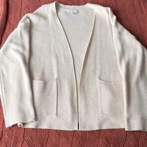 Pinch Cream Open-Front Cardigan